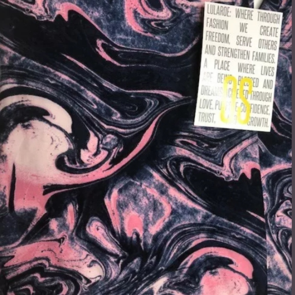 Lularoe OS breast cancer awareness leggings unicor
